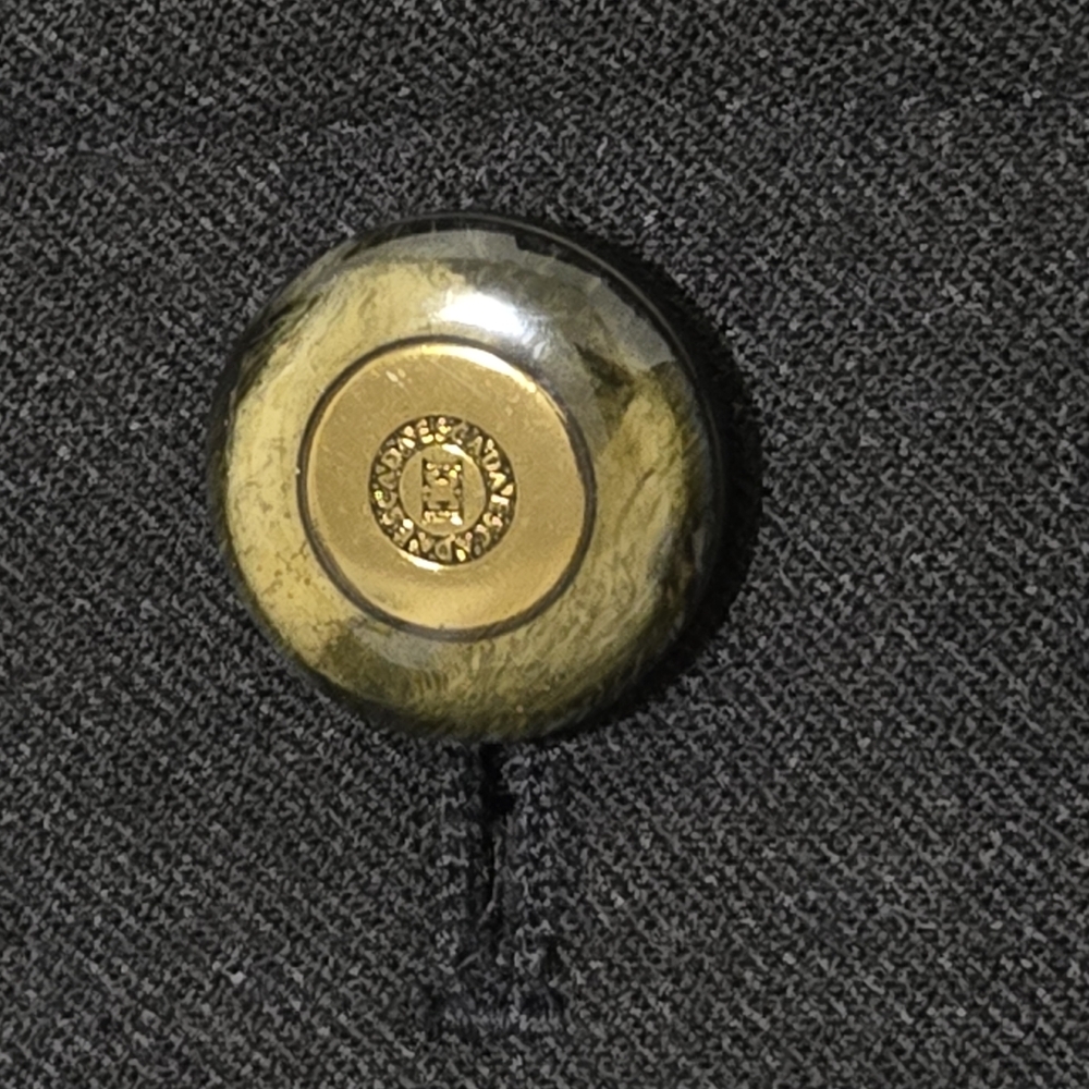 Escada Margaretha Ley Charcoal Grey Wool Blend Blazer Jacket Gold Buttons Sz 38 - Picture 14 of 16